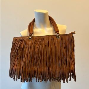 Fringe Brown Leather Bag